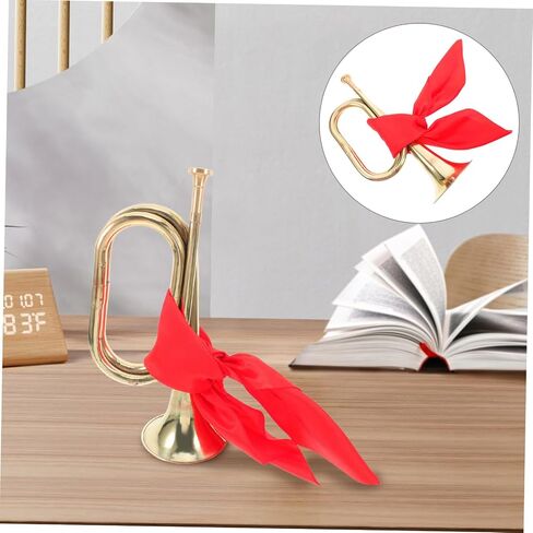 Military Style Bugle Trumpet for Beginners Teen Band Musical Instrument with Elegant Finish and Red Scarf for School Orchestra and Marching Bands in Saudi Arabia