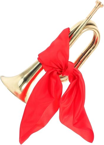 Military Bugle Trumpet with Red Scarf for Beginners School Band and Orchestra Elegant Musical Instrument with Pure Sound for Stage Performances and Parades in Saudi Arabia