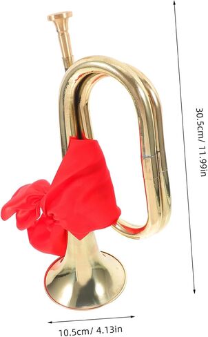 Military Bugle Trumpet with Red Scarf for Beginners School Band and Orchestra Elegant Musical Instrument with Pure Sound for Stage Performances and Parades in Saudi Arabia