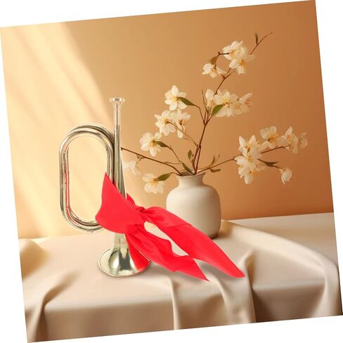 Military Bugle Trumpet with Red Scarf for Beginners School Band and Orchestra Elegant Musical Instrument with Pure Sound for Stage Performances and Parades in Saudi Arabia