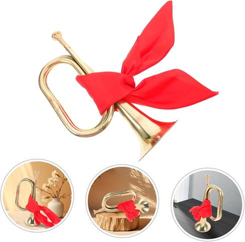 Military Bugle Trumpet with Red Scarf for Beginners School Band and Orchestra Elegant Musical Instrument with Pure Sound for Stage Performances and Parades in Saudi Arabia