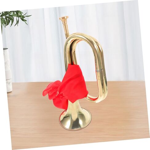 Military Bugle Trumpet with Red Scarf for Beginners School Band and Orchestra Elegant Musical Instrument with Pure Sound for Stage Performances and Parades in Saudi Arabia