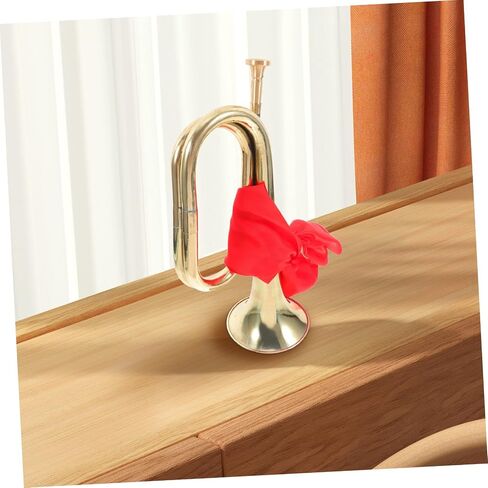 Generic Beginner Bugle Trumpet for Band Students Military Style Music Instrument with Pure Tone and Comfortable Grip for School Bands and Orchestras Elegant Finish with Red Scarf Accessory in Saudi Arabia