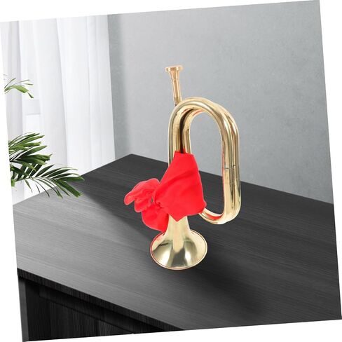 Generic Beginner Bugle Trumpet for Band Students Military Style Music Instrument with Pure Tone and Comfortable Grip for School Bands and Orchestras Elegant Finish with Red Scarf Accessory in Saudi Arabia