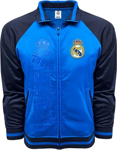 Men's Real Madrid Full Zip Track Jacket With Real M. Big Logo on Front in Saudi Arabia