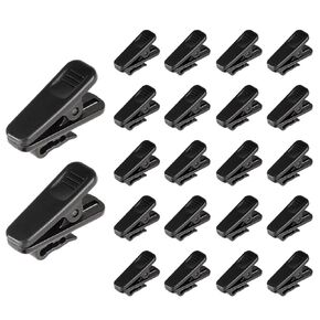 20 Pack Lapel Mic Clip Earphone Wire Clips Small Headphone Cable Clothing Clip, Mic Cord Holder for Fixing Earphone/Microphone Cord Black in Kuwait