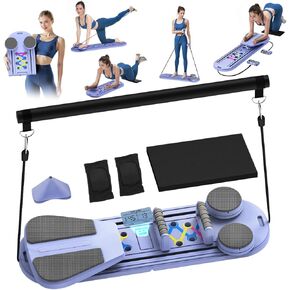 Pilates Board, Pilates Reformer Set with Timer, 8-in-1 Foldable Pilates at Home Workout Equipment, Pilates Reformer Equipment for Women Full Body Workout, Fitness, Exercise, Abs, Core in Kuwait