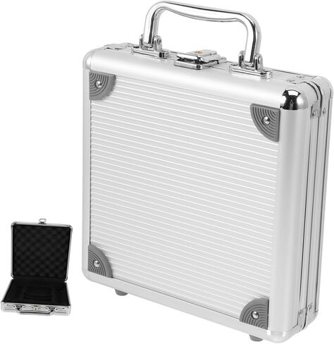 Large Capacity Alloy Poker Chip Case with Handle Portable Poker Cards Carrying Box with Compartment Organizer Cards and Dice Storage in Saudi Arabia