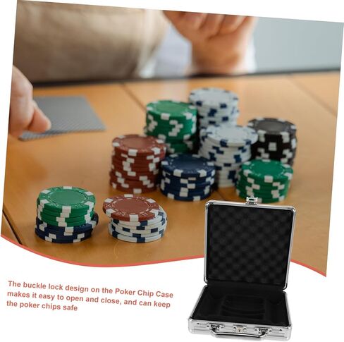 Large Capacity Alloy Poker Chip Case with Handle Portable Poker Cards Carrying Box with Compartment Organizer Cards and Dice Storage in Saudi Arabia