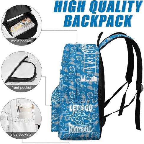 Football Backpack for Team Fans, Football Gifts for Men Women, Sport Style Backpack, Large Capacity Laptop Bag for Gym Travel Hiking in Saudi Arabia
