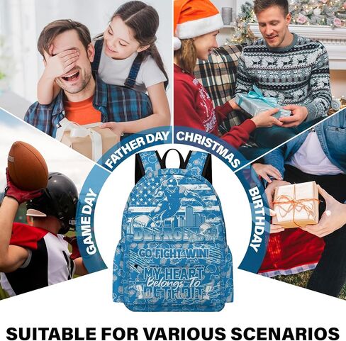 Football Backpack for Team Fans, Football Gifts for Men Women, Sport Style Backpack, Large Capacity Laptop Bag for Gym Travel Hiking in Saudi Arabia