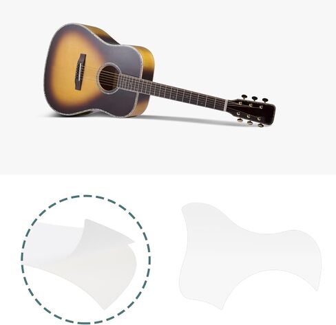 5Pcs Guitar Pickguard Anti-Scratch Guard Plate Transparent Self-adhesive for 40 41 Inch Guitar in Saudi Arabia