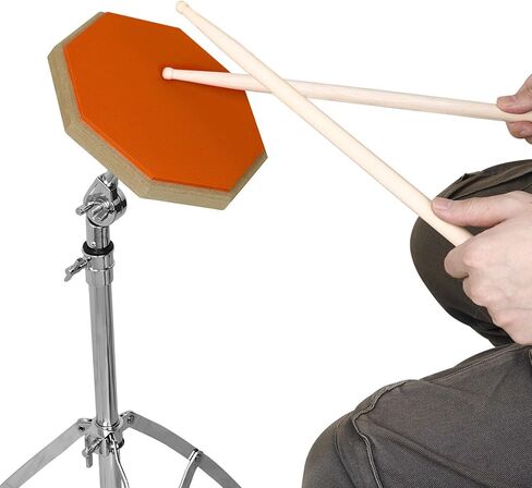 Practice Drum Pad, 8 Inch Rubber Silent Exercise Pads Set Mat for Adult Kids with 2 Pairs of Drumsticks (Grey) in Saudi Arabia