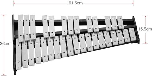 ملاحظة إكسيليفون التعليمية Glockenspiel قضبان ألومنيوم صلبة على قاعدة خشبية! أداة قرع مثالية للأطفال والكبار تأتي مع مطرقة وحقيبة حمل in Kuwait
