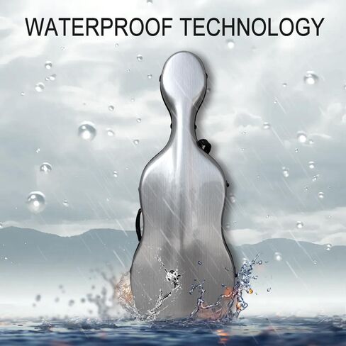 Cello Case Matte White 4/4 Full Size with Wheels Carbon Fiber Material Lightweight and Waterproof,Effective Protection in Kuwait