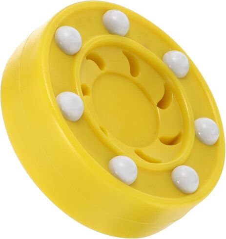 Roller Hockey Game Puck for Training and Competition Flat Dry Land Hockey Ball Smooth Surface for Accurate Powerful Shots Suitable for Adult Practice and Professional Use Yellow in Saudi Arabia