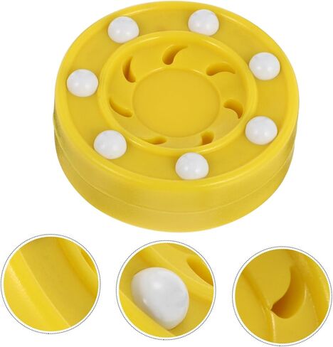 Roller Hockey Game Puck for Training and Competition Flat Dry Land Hockey Ball Smooth Surface for Accurate Powerful Shots Suitable for Adult Practice and Professional Use Yellow in Saudi Arabia
