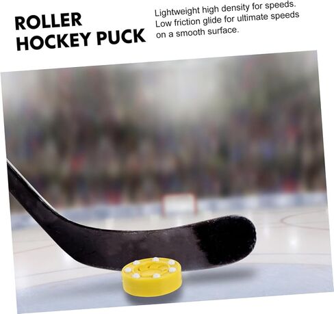 Roller Hockey Game Puck for Training and Competition Flat Dry Land Hockey Ball Smooth Surface for Accurate Powerful Shots Suitable for Adult Practice and Professional Use Yellow in Saudi Arabia