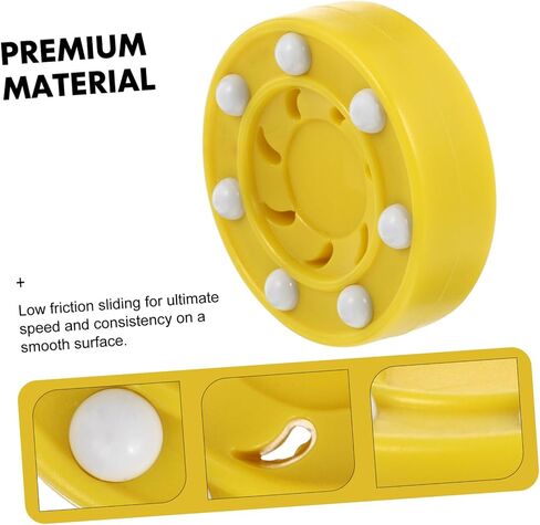 Roller Hockey Game Puck for Training and Competition Flat Dry Land Hockey Ball Smooth Surface for Accurate Powerful Shots Suitable for Adult Practice and Professional Use Yellow in Saudi Arabia