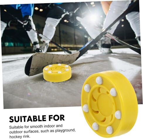 Roller Hockey Game Puck for Training and Competition Flat Dry Land Hockey Ball Smooth Surface for Accurate Powerful Shots Suitable for Adult Practice and Professional Use Yellow in Saudi Arabia