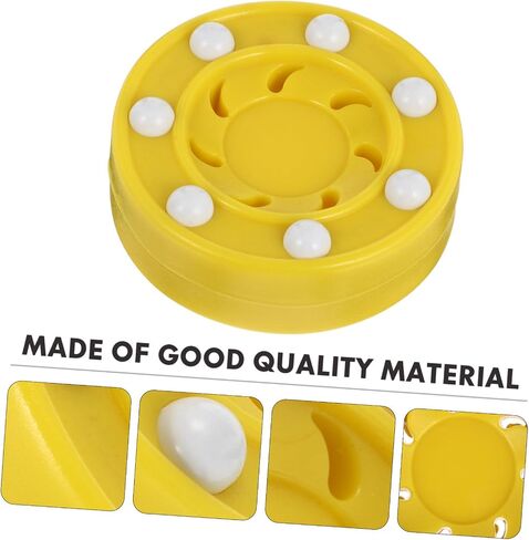 Roller Hockey Game Puck for Training and Competition Flat Dry Land Hockey Ball Smooth Surface for Accurate Powerful Shots Suitable for Adult Practice and Professional Use Yellow in Saudi Arabia