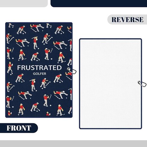 Microfiber Golf Towels (16" X 24") with Carabiner Clip, Waffle Pattern Golf Towel Hook and Loop Fastener, Golf Club Towel, Premium Golf Accessories, Gift for Men, Golfers, Dad, Bag (Navy Blue) in Saudi Arabia