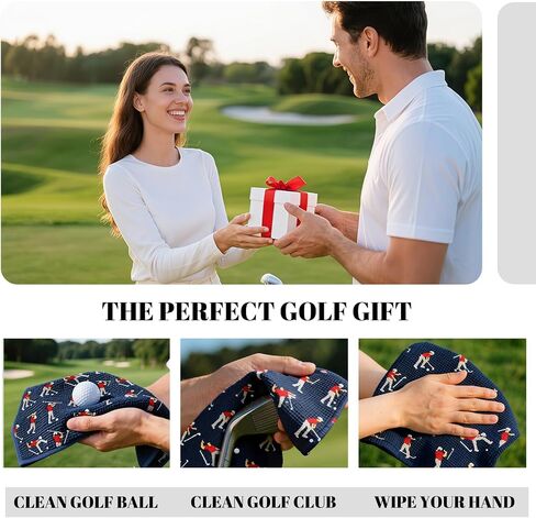 Microfiber Golf Towels (16" X 24") with Carabiner Clip, Waffle Pattern Golf Towel Hook and Loop Fastener, Golf Club Towel, Premium Golf Accessories, Gift for Men, Golfers, Dad, Bag (Navy Blue) in Saudi Arabia