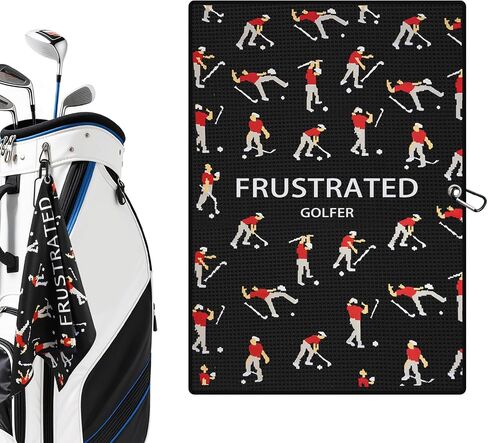Microfiber Golf Towels (16" X 24") with Carabiner Clip, Waffle Pattern Golf Towel Hook and Loop Fastener, Golf Club Towel, Premium Golf Accessories, Gift for Men, Golfers, Dad, Bag (Navy Blue) in Saudi Arabia