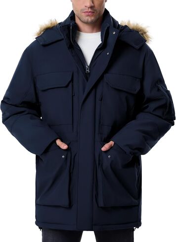 Men's Winter Down Coat Waterproof Heavyweight Hooded Parker Jacket for Men with Multi-Pockets in Saudi Arabia