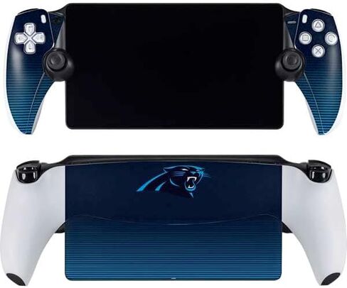 ملصق Skinit المخصص للألعاب متوافق مع PlayStation Portal Remote Player - تصميم Carolina Panthers مرخص رسميًا من الدوري الوطني لكرة القدم الأمريكية in Saudi Arabia