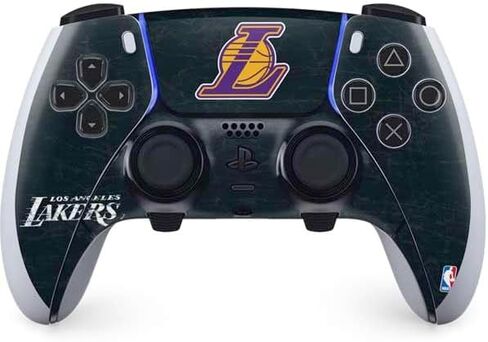Skinit Decal Gaming Skin Compatible with PS5 DualSense Edge Pro Controller - Officially Licensed NBA Los Angeles Lakers Black Animal Print Design in Saudi Arabia