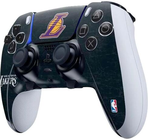 Skinit Decal Gaming Skin Compatible with PS5 DualSense Edge Pro Controller - Officially Licensed NBA Los Angeles Lakers Black Animal Print Design in Saudi Arabia
