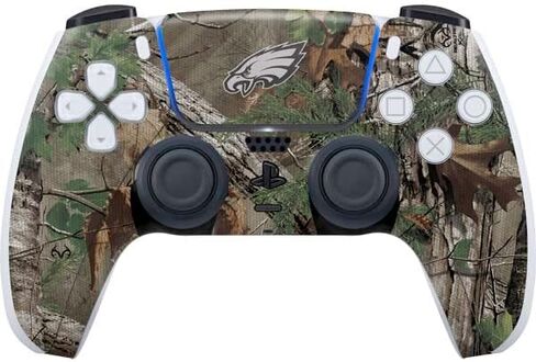 Skinit Decal Gaming Skin Compatible with PS5 Controller - Officially Licensed NFL Philadelphia Eagles Realtree Xtra Green Camo Design in Saudi Arabia