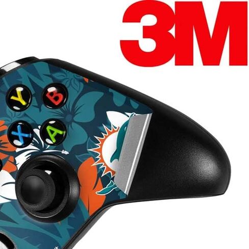 Skinit Decal Gaming Skin Compatible with Xbox One S Controller - Officially Licensed NFL Miami Dolphins Tropical Print Design in Saudi Arabia