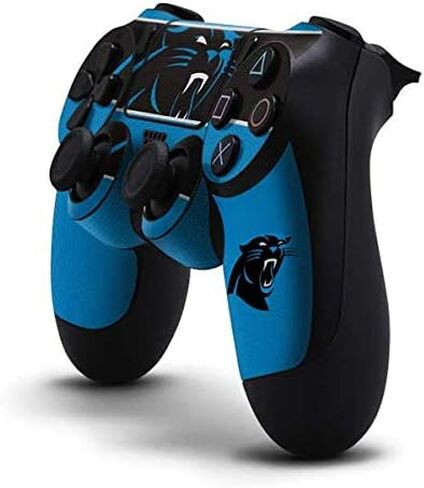Skinit Decal Gaming Skin Compatible with PS4 Controller - Officially Licensed NFL Carolina Panthers Design in Saudi Arabia