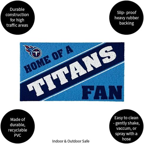 سجادة باب رياضية مرخصة رسميًا مقاس 28 × 16 بوصة من Team Sports America Tennessee Titans، سجادة لمحبي الرياضات الداخلية والخارجية مقاس 28 × 16 بوصة in Saudi Arabia