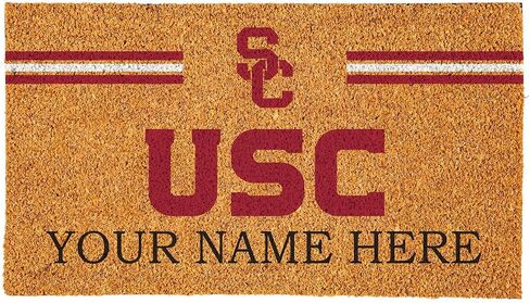 Team Sports America NCAA University of Southern California Coir Doormat 60"x24", Officially Licensed Team Logo, Extra Large Front Door Mat, Non-Slip Welcome Mat for Double Doors Porch Patio in Saudi Arabia
