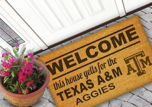 KH Sports Fan Texas A&M Aggies Welcome Coir ممسحة، 18x30 بوصة، سجادة Aggies الخارجية؛ أظهر روح فريقك مع ممسحة أرجل Texas A&M Aggies الفريدة هذه in Saudi Arabia
