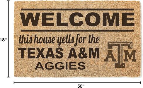 KH Sports Fan Texas A&M Aggies Welcome Coir ممسحة، 18x30 بوصة، سجادة Aggies الخارجية؛ أظهر روح فريقك مع ممسحة أرجل Texas A&M Aggies الفريدة هذه in Saudi Arabia