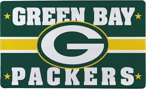 NFL Green Bay Packers Indoor Entrance Mat, 30"x18" Anti-Fatigue Kitchen Mats and Rugs, Non Slip Backing, PVC Waterproof Ergonomic Comfort Mat for Entryway, Kitchen, Man Cave, Office, Sink, Laundry in Saudi Arabia