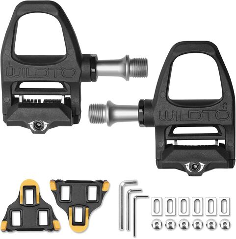 SPD-SL Road Bike Pedals Clipless Bicycle Pedal Compatible with Shimano Peloton Sealed Bearings 9/16" Nylon Composite with SMSH11 Cleats Cycling Fitness Lightweight Replacement Accessories Gift in Saudi Arabia