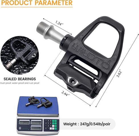 SPD-SL Road Bike Pedals Clipless Bicycle Pedal Compatible with Shimano Peloton Sealed Bearings 9/16" Nylon Composite with SMSH11 Cleats Cycling Fitness Lightweight Replacement Accessories Gift in Saudi Arabia