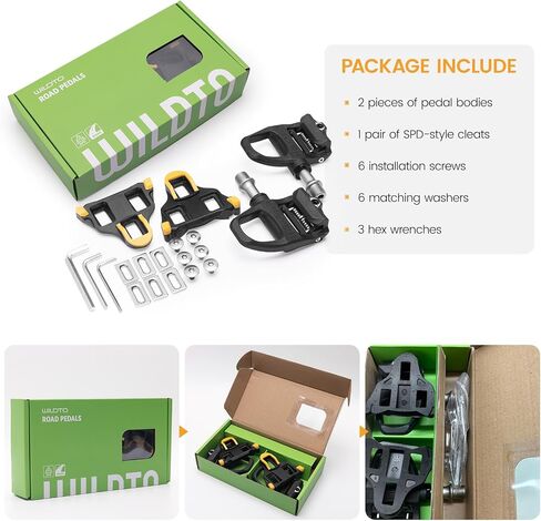 SPD-SL Road Bike Pedals Clipless Bicycle Pedal Compatible with Shimano Peloton Sealed Bearings 9/16" Nylon Composite with SMSH11 Cleats Cycling Fitness Lightweight Replacement Accessories Gift in Saudi Arabia