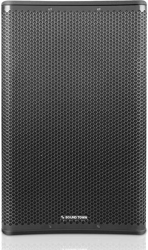 Sound Town Oberon Series 15" 1400W Powered PA/DJ Speaker with 2-Channel Mixer and Onboard DSP, TWS Bluetooth, Plywood, Black (OBERON-115PW) in Saudi Arabia