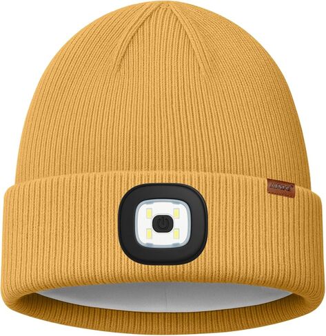 ATNKE Kids LED Lighted Beanie Cap,USB Rechargeable 4 LED Running Headlamp Lined Fleece Hat Light Gift for Boys and Girls in Saudi Arabia