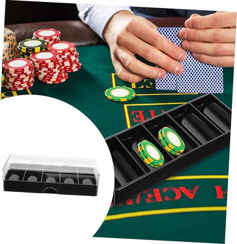 Yardwe Poker Chip Holder Case Acrylic Chip Box Storage Compartment Tidy Case Portable in Kuwait