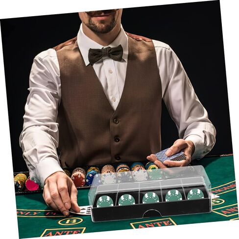Yardwe Poker Chip Holder Case Acrylic Chip Box Storage Compartment Tidy Case Portable in Kuwait