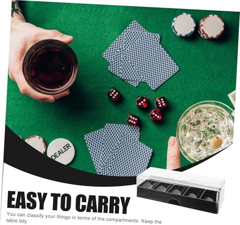 Yardwe Poker Chip Holder Case Acrylic Chip Box Storage Compartment Tidy Case Portable in Kuwait