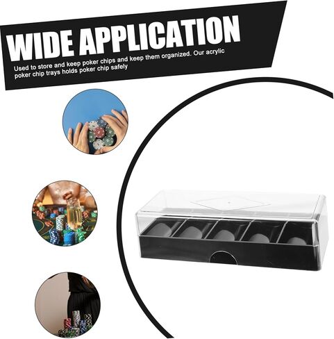 Yardwe Poker Chip Holder Case Acrylic Chip Box Storage Compartment Tidy Case Portable in Kuwait