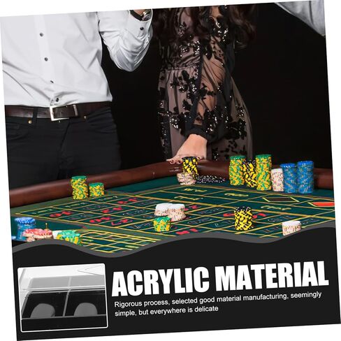Yardwe Poker Chip Holder Case Acrylic Chip Box Storage Compartment Tidy Case Portable in Kuwait